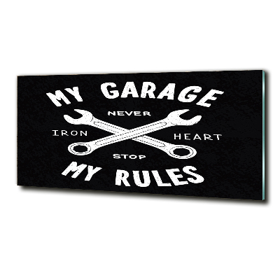 Quadro su vetro Il mio garage