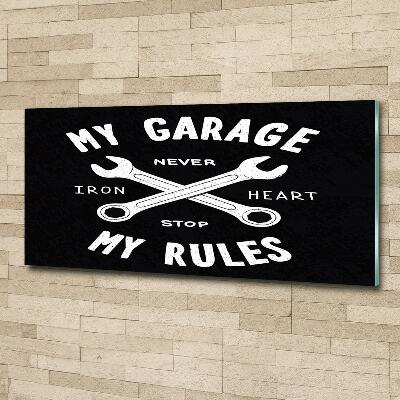 Quadro su vetro Il mio garage