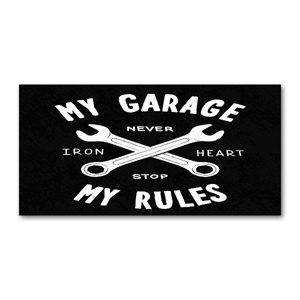 Quadro su vetro Il mio garage