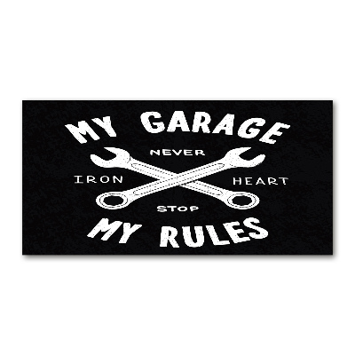 Quadro su vetro Il mio garage