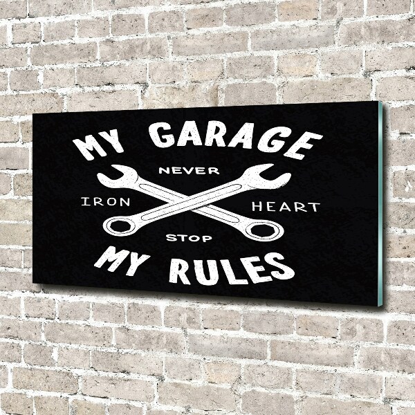 Quadro su vetro Il mio garage