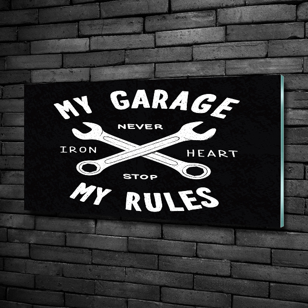 Quadro su vetro Il mio garage