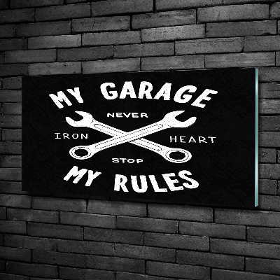Quadro su vetro Il mio garage