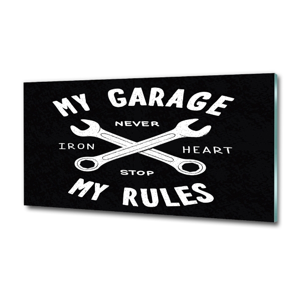 Quadro su vetro Il mio garage