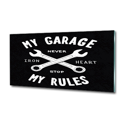 Quadro su vetro Il mio garage