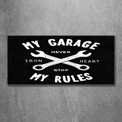 Quadro su vetro Il mio garage