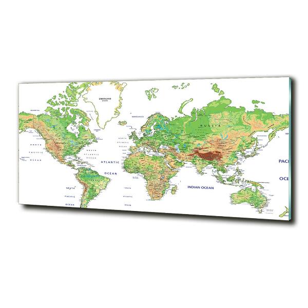 Quadro in vetro Mappa del mondo