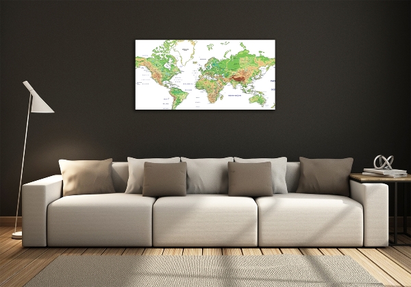 Quadro in vetro Mappa del mondo