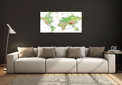 Quadro in vetro Mappa del mondo