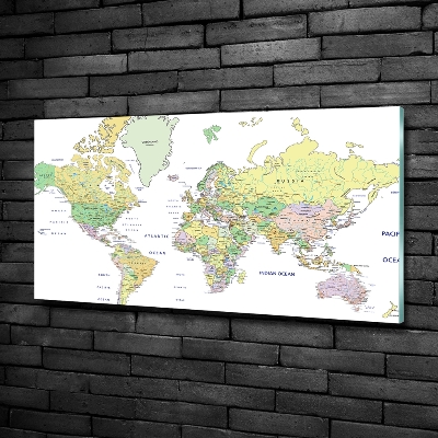 Quadro in verde Mappa del mondo