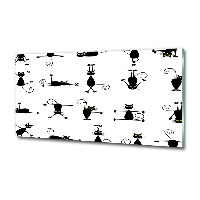 Quadro in verde Illustrazione di gatti