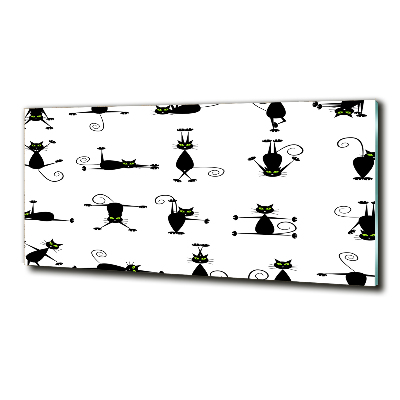 Quadro in verde Illustrazione di gatti