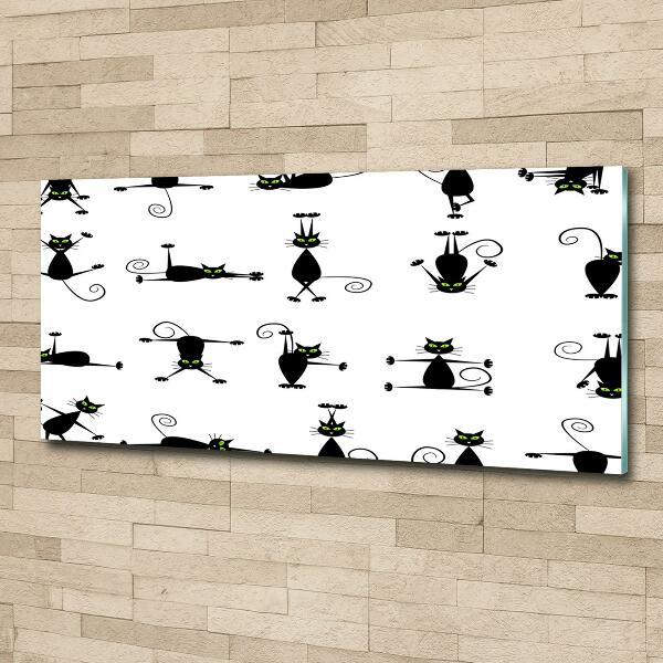 Quadro in verde Illustrazione di gatti