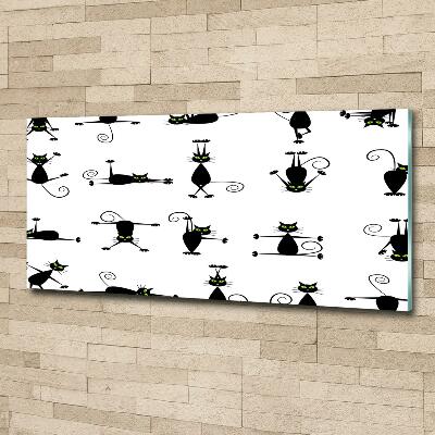 Quadro in verde Illustrazione di gatti