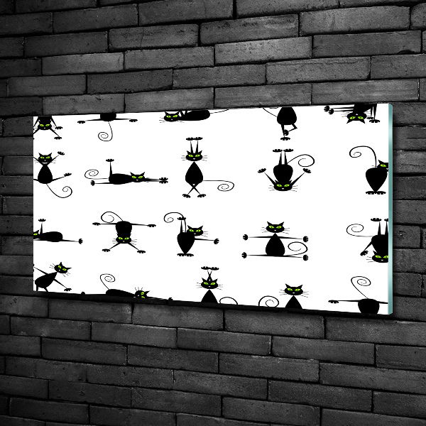 Quadro in verde Illustrazione di gatti