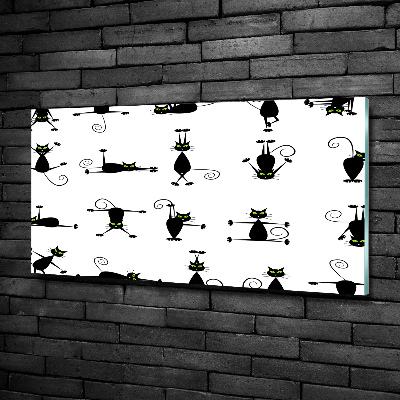 Quadro in verde Illustrazione di gatti