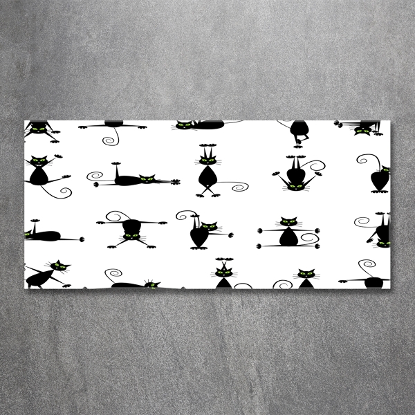 Quadro in verde Illustrazione di gatti