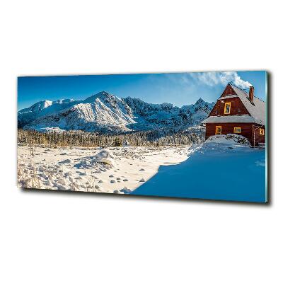 Quadro vetro Un cottage in montagna