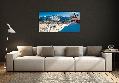 Quadro vetro Un cottage in montagna