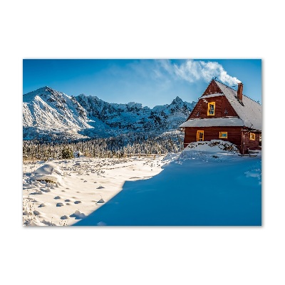 Quadro vetro Un cottage in montagna