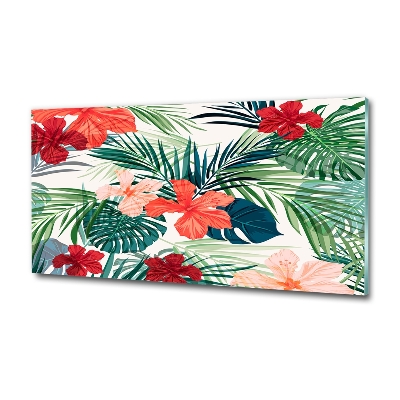 Quadro vetro Fiori tropicali