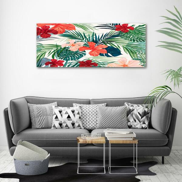 Quadro vetro Fiori tropicali