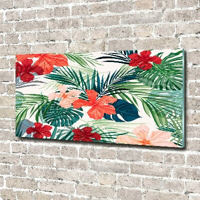 Quadro vetro Fiori tropicali