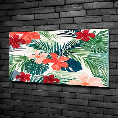 Quadro vetro Fiori tropicali