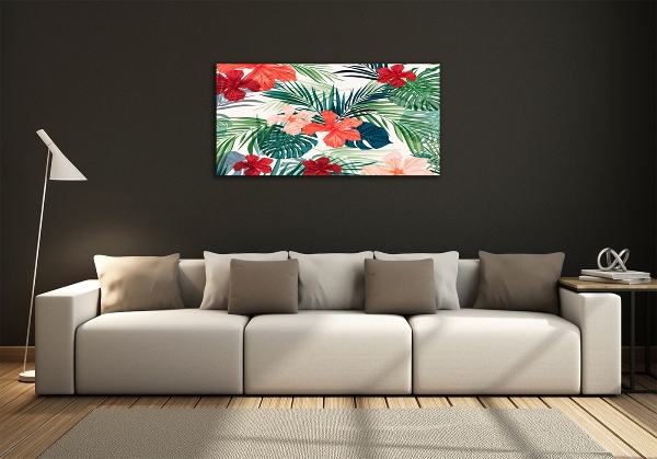 Quadro vetro Fiori tropicali