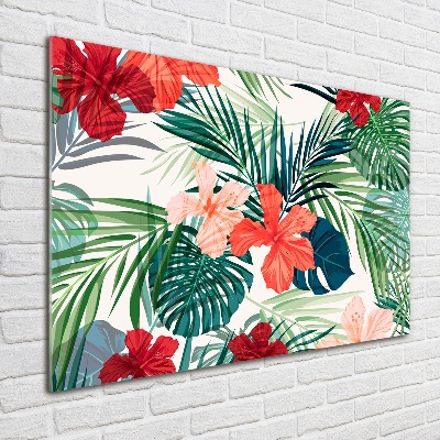Quadro vetro Fiori tropicali