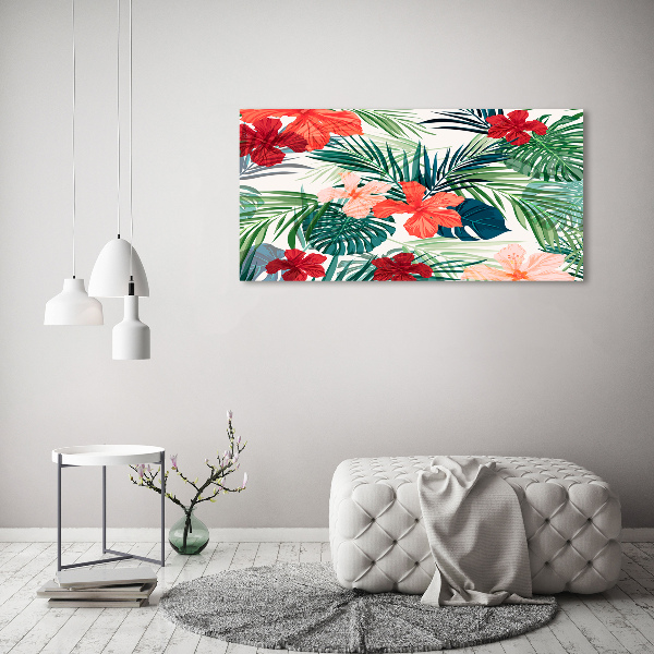 Quadro vetro Fiori tropicali
