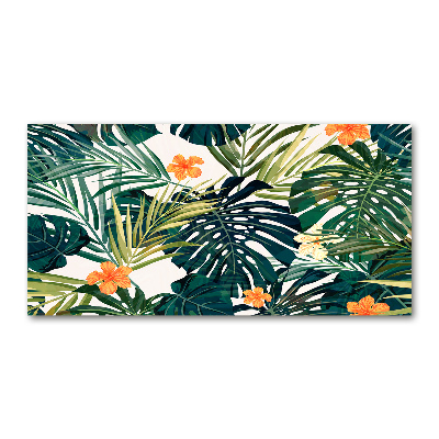 Quadro su vetro Foglie tropicali