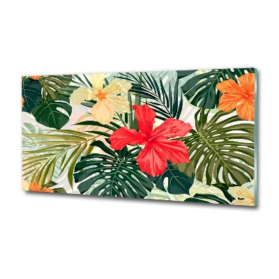 Quadro su vetro Fiori hawaiani