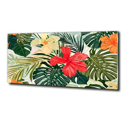 Quadro su vetro Fiori hawaiani