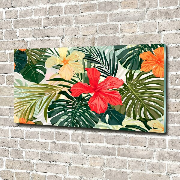 Quadro su vetro Fiori hawaiani
