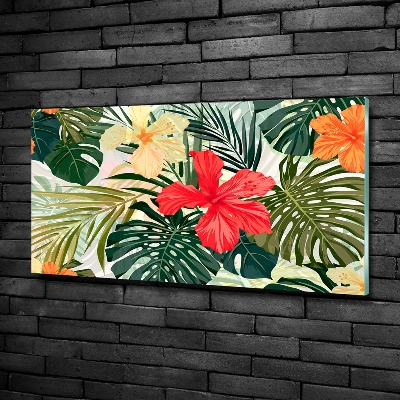 Quadro su vetro Fiori hawaiani
