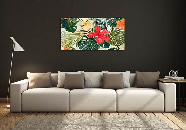 Quadro su vetro Fiori hawaiani