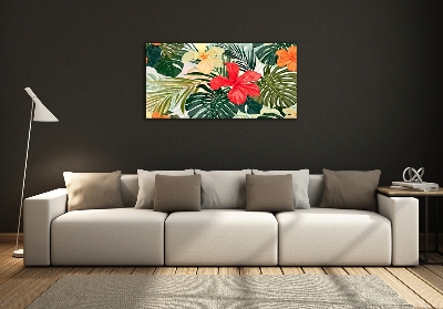 Quadro su vetro Fiori hawaiani