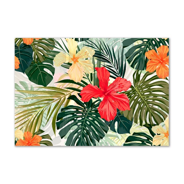 Quadro su vetro Fiori hawaiani