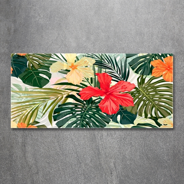 Quadro su vetro Fiori hawaiani
