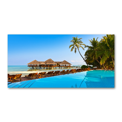 Quadro su vetro Piscina alle Maldive