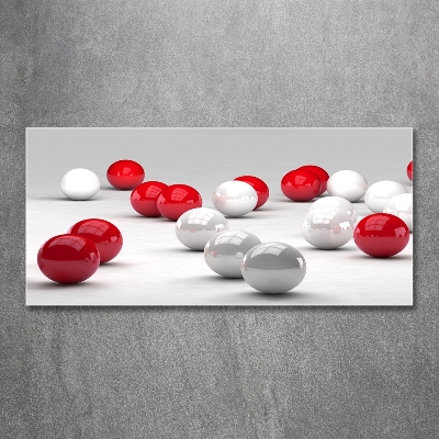 Quadro in vetro Palline rosse e bianche