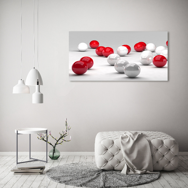 Quadro in vetro Palline rosse e bianche