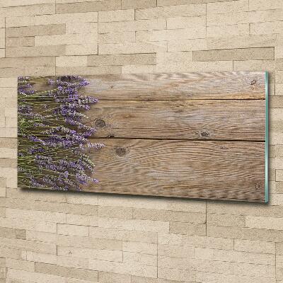 Quadro in vetro Lavanda su legno