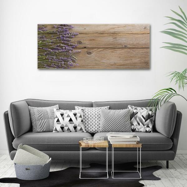 Quadro in vetro Lavanda su legno
