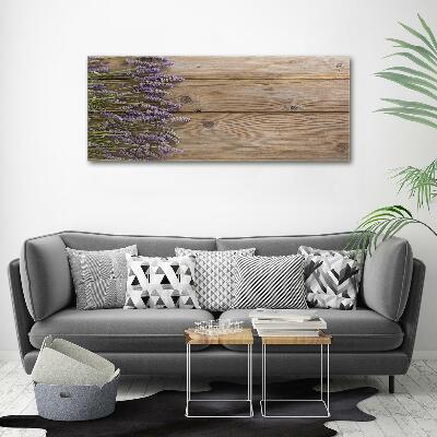Quadro in vetro Lavanda su legno