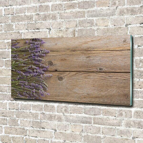 Quadro in vetro Lavanda su legno