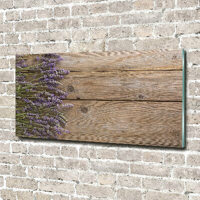 Quadro in vetro Lavanda su legno