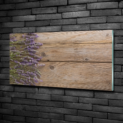Quadro in vetro Lavanda su legno