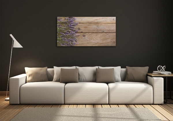 Quadro in vetro Lavanda su legno